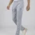 High-Fidelity Detail of Grey Casual Trackpants Showing Premium Imported Fabric and Redbros Logo
