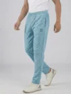 High-Fidelity Detail of Sea Green Casual Trackpants Showing Premium Imported Fabric and Redbros Logo