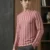 Redbros Dusty Pink Designer Sweatshirt for Men Featuring Chevron Pattern - Front Pose